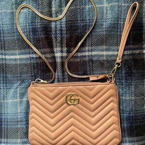 Gucci Women's Quilted Beige Wristlet